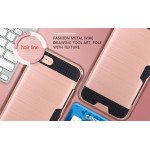 Wholesale iPhone 8 Plus / 7 Plus Credit Card Slot Armor Hybrid Case (Black)